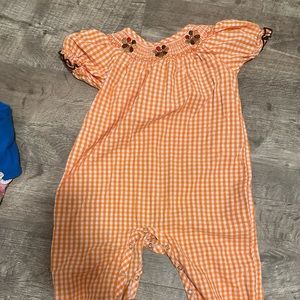 Turkey smocked romper